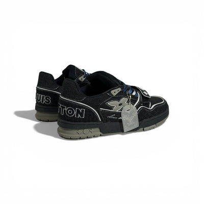 🖤🔥 Louis Vuitton Luxury Low-Top Sneakers – Black Monogram Street Edition 👟✨