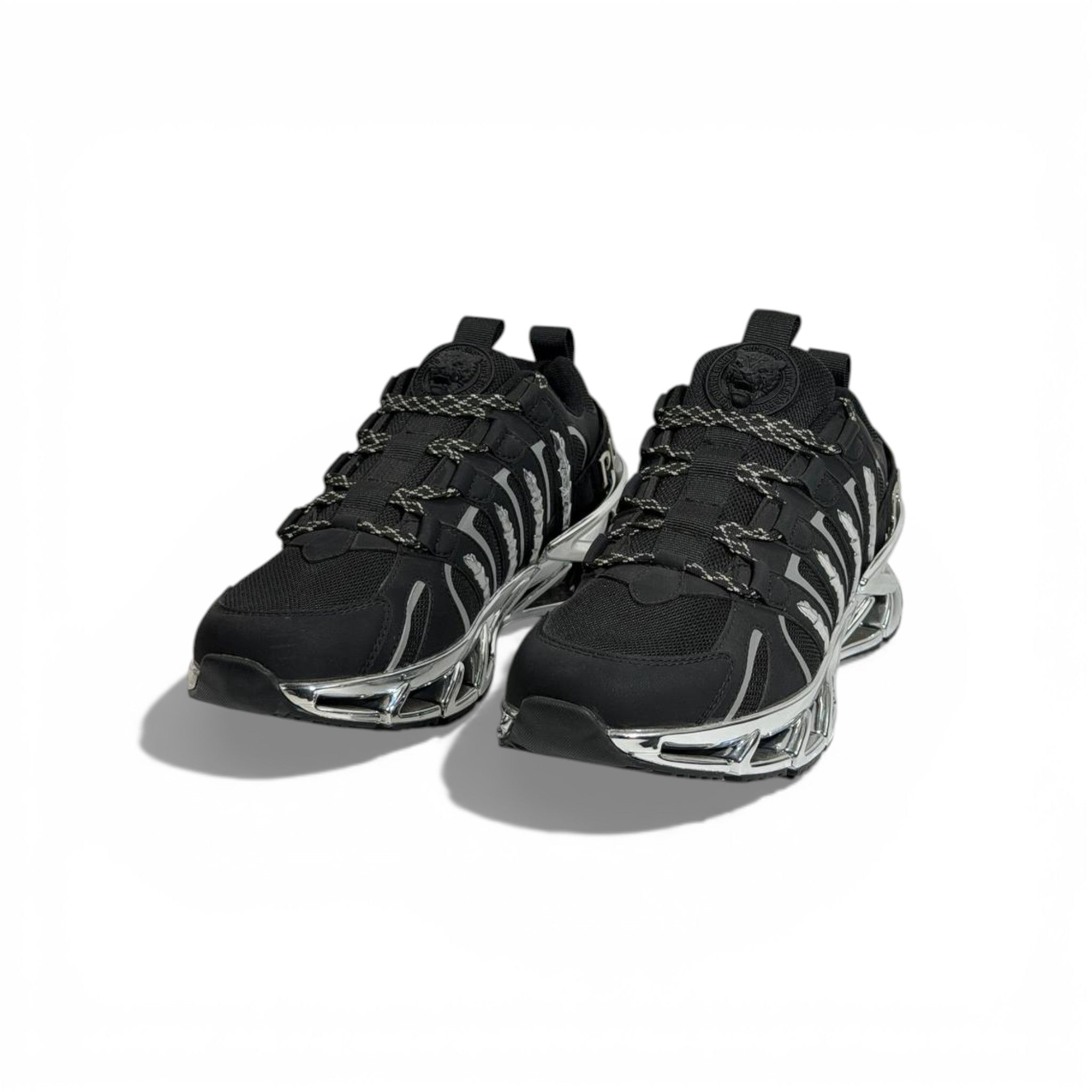 ⚡🖤 Philipp Plein Black Chrome Blade Sneakers – Ultimate Statement Luxury 👟🔥