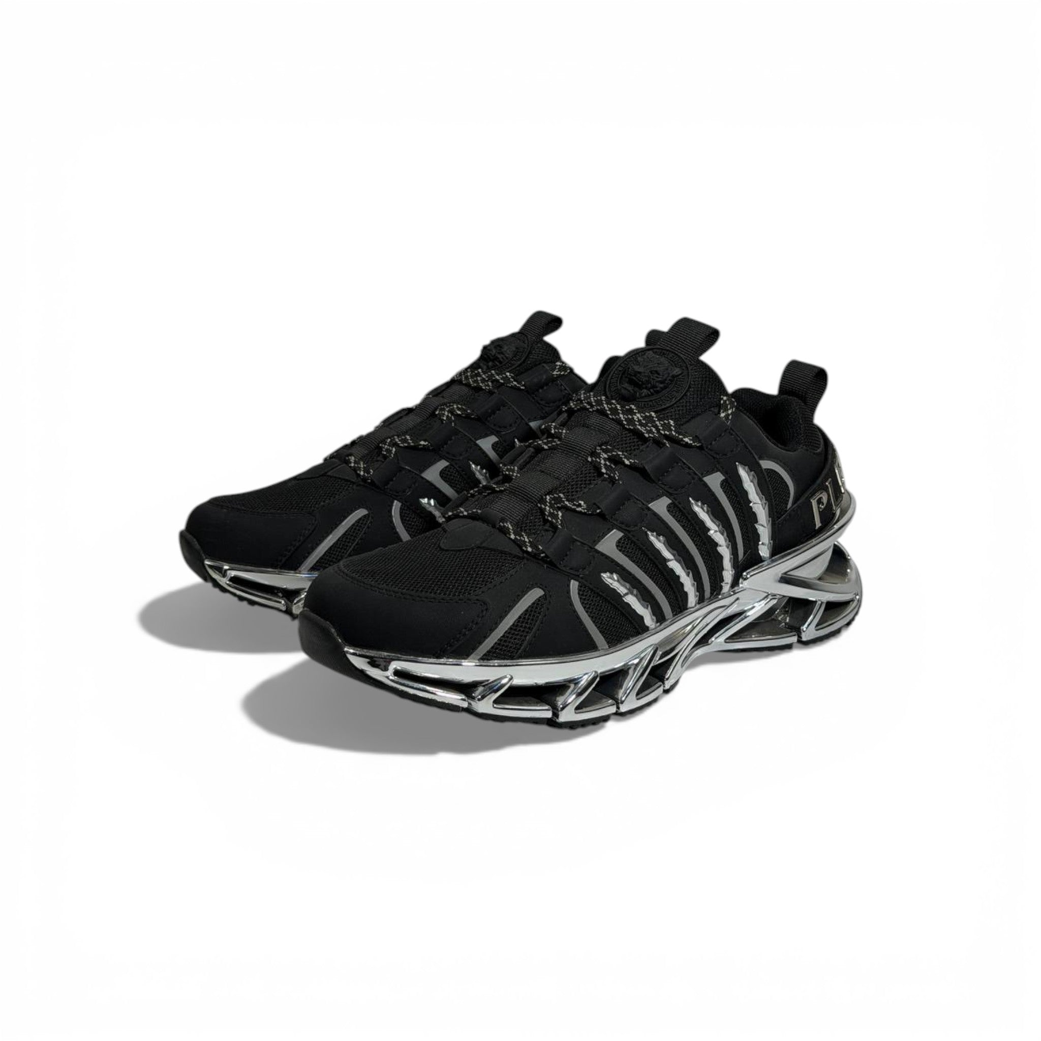 ⚡🖤 Philipp Plein Black Chrome Blade Sneakers – Ultimate Statement Luxury 👟🔥