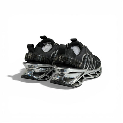 ⚡🖤 Philipp Plein Black Chrome Blade Sneakers – Ultimate Statement Luxury 👟🔥