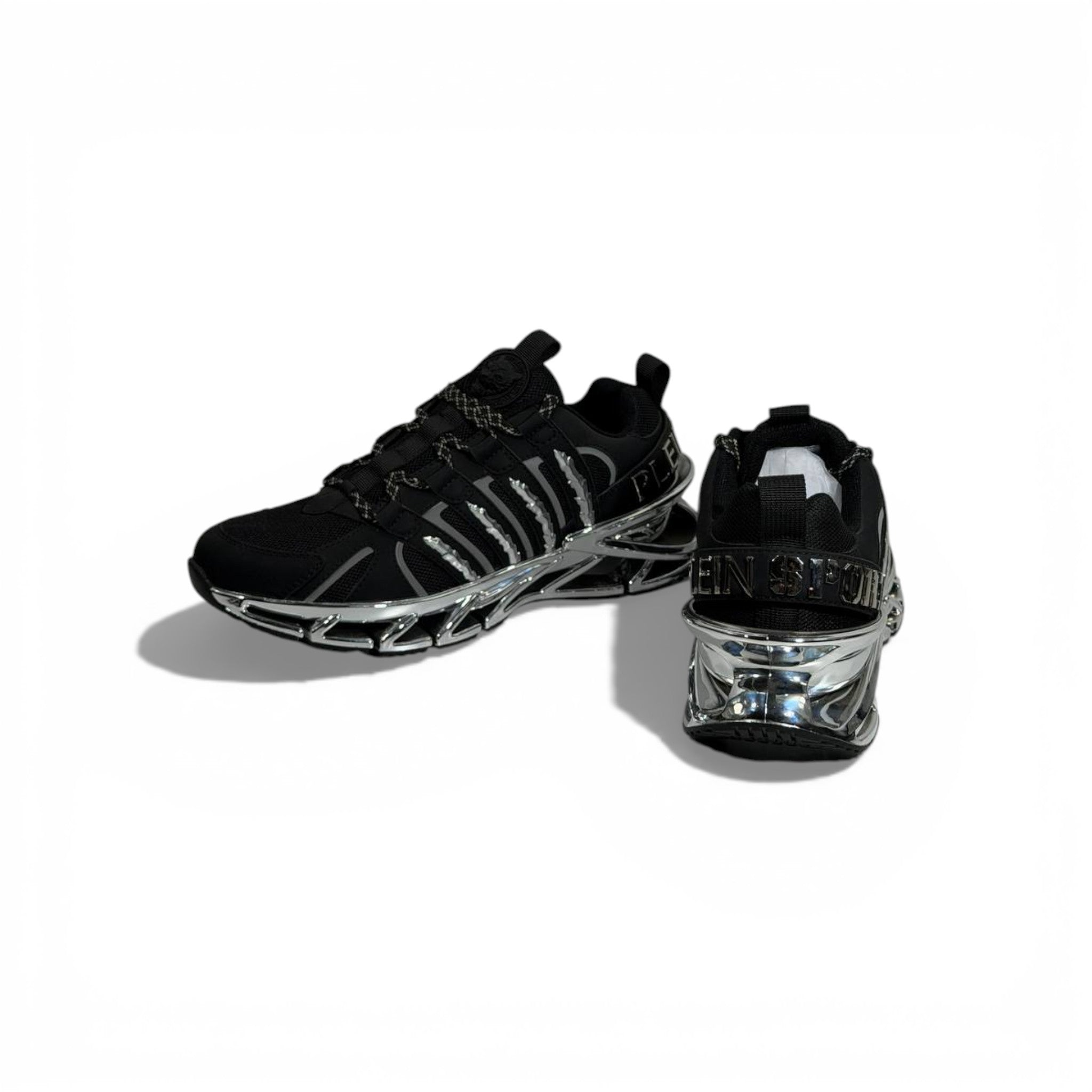 ⚡🖤 Philipp Plein Black Chrome Blade Sneakers – Ultimate Statement Luxury 👟🔥