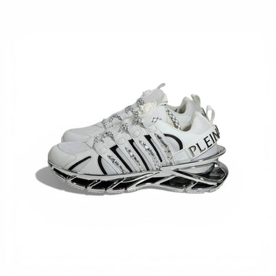 ⚡🤍 Philipp Plein White Chrome Blade Sneakers – Futuristic Luxury Icon 👟✨