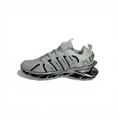 ⚡🤍 Philipp Plein White Chrome Blade Sneakers – Futuristic Luxury Icon 👟✨