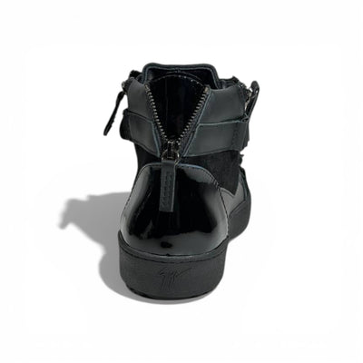 🖤🔥 Giuseppe Zanotti Black High-Top Sneakers – Zip & Strap Edition 👟✨