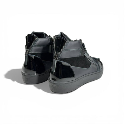 🖤🔥 Giuseppe Zanotti Black High-Top Sneakers – Zip & Strap Edition 👟✨
