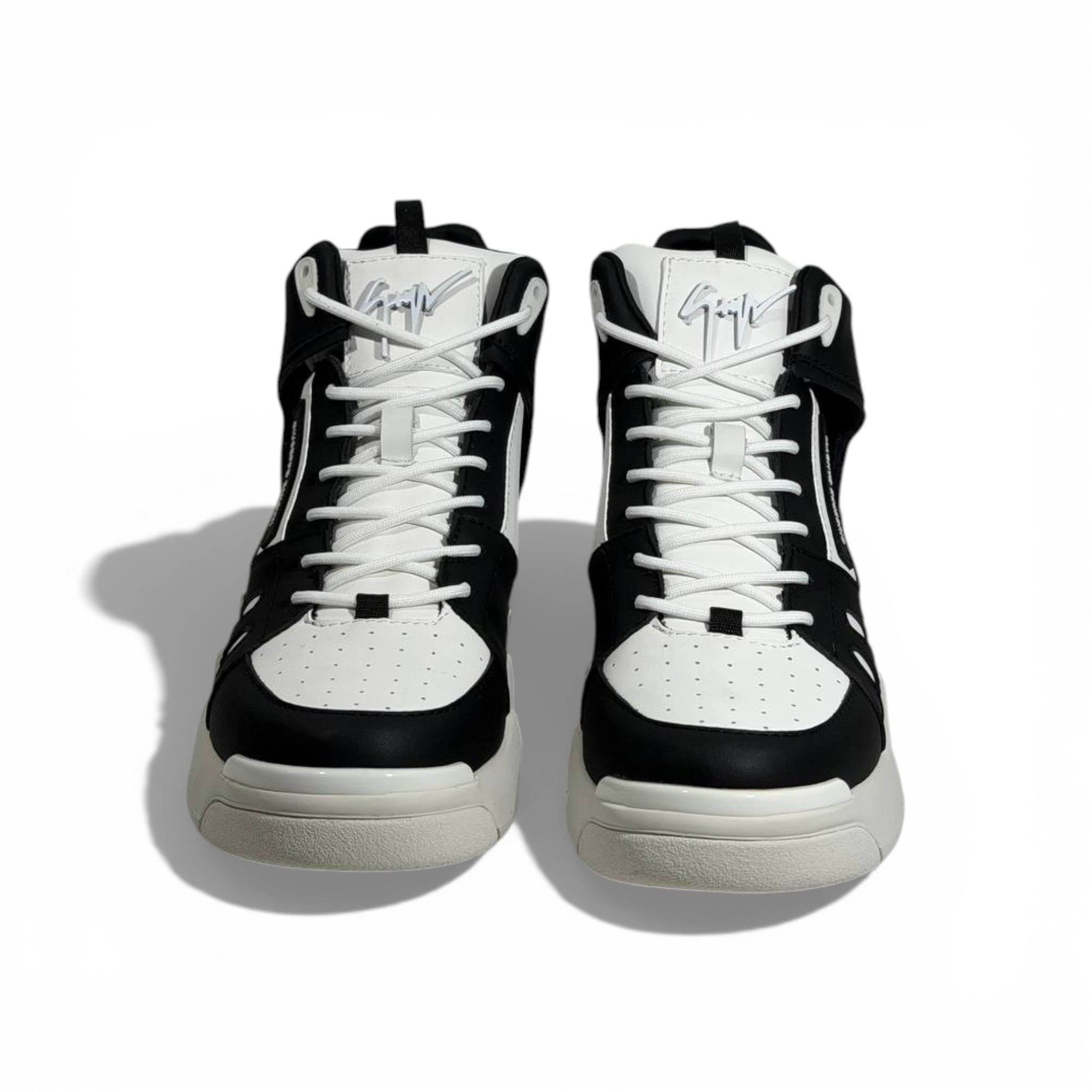 🖤🤍 Giuseppe Zanotti Black & White High-Top Sneakers – Iconic Contrast Edition 👟✨