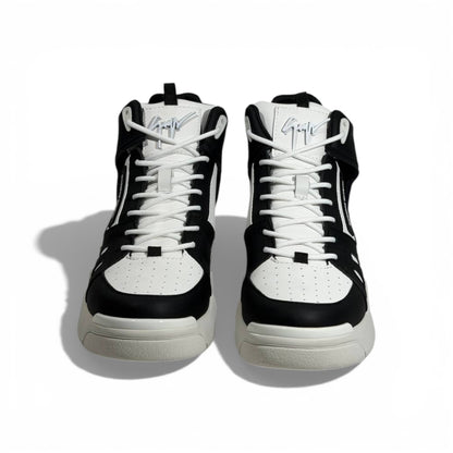🖤🤍 Giuseppe Zanotti Black & White High-Top Sneakers – Iconic Contrast Edition 👟✨