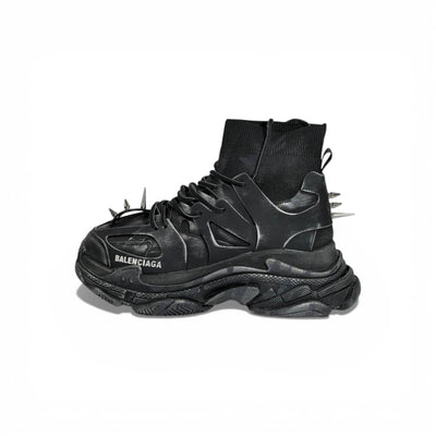 🖤🔥 Balenciaga Track High-Top Black Sneakers – Spike Edition 👟⚡