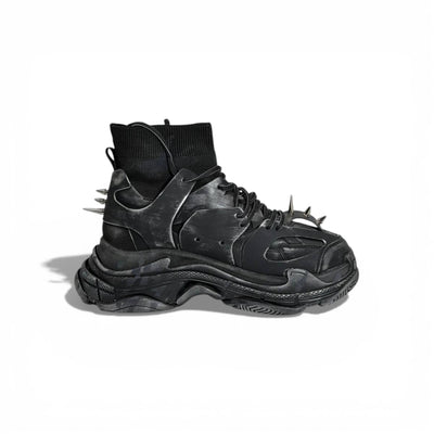 🖤🔥 Balenciaga Track High-Top Black Sneakers – Spike Edition 👟⚡