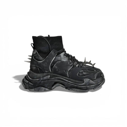 🖤🔥 Balenciaga Track High-Top Black Sneakers – Spike Edition 👟⚡