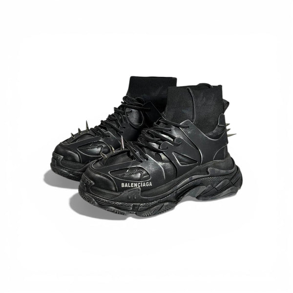 Balenciaga Track High-Top Black Sneakers – Spike Edition