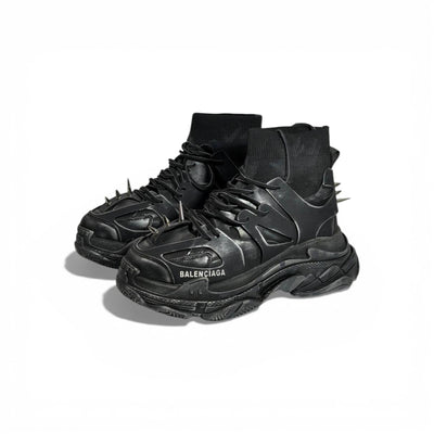 🖤🔥 Balenciaga Track High-Top Black Sneakers – Spike Edition 👟⚡