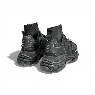 🖤🔥 Balenciaga Track High-Top Black Sneakers – Spike Edition 👟⚡
