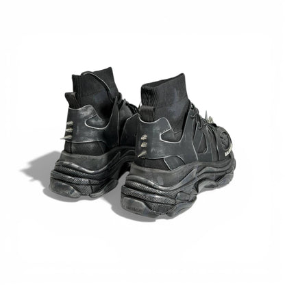 🖤🔥 Balenciaga Track High-Top Black Sneakers – Spike Edition 👟⚡