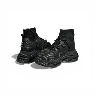 🖤🔥 Balenciaga Track High-Top Black Sneakers – Spike Edition 👟⚡