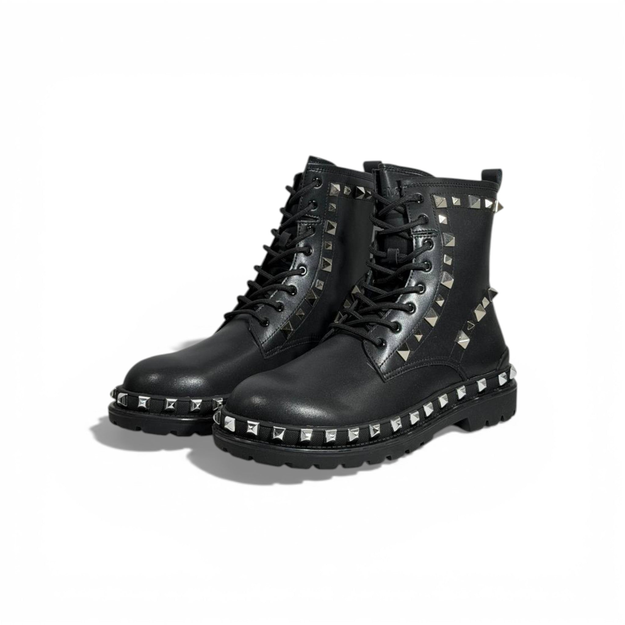 Balenciaga Studded Combat Boots – Black Leather Statement Design