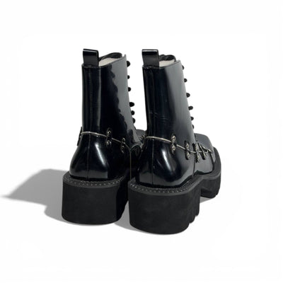 Balenciaga Studded Leather Combat Boots – Black Chunky Sole