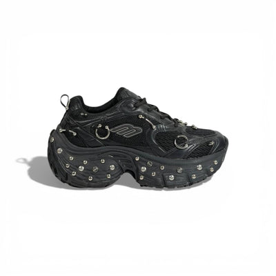 🖤🔥 Balenciaga Studded Hardware Sneakers – Black Chunky Sole