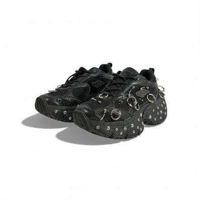 🖤🔥 Balenciaga Studded Hardware Sneakers – Black Chunky Sole