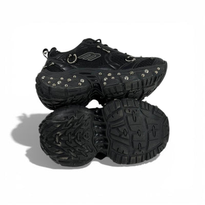 🖤🔥 Balenciaga Studded Hardware Sneakers – Black Chunky Sole