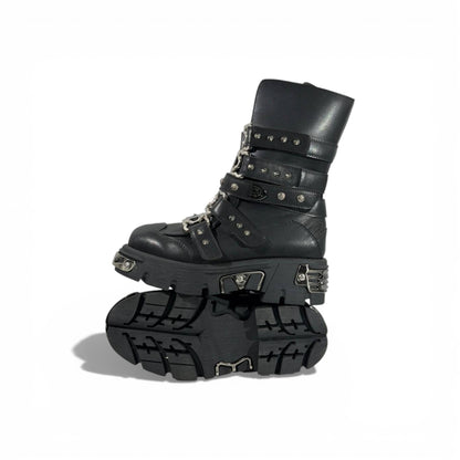 🖤🔥 NEW ROCK Studded Platform Combat Boots