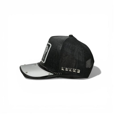🐶🔥 Boss Bulldog Black Studded Baseball Cap