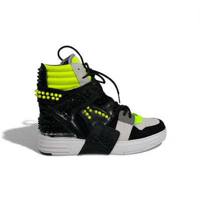 👟 Philipp Plein Neon High-Top Sneakers – Bold Luxury Energy 💚⚡