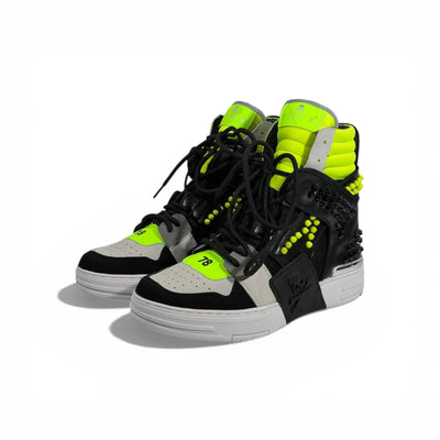 👟 Philipp Plein Neon High-Top Sneakers – Bold Luxury Energy 💚⚡