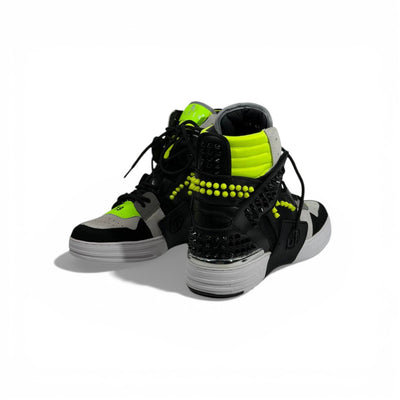 👟 Philipp Plein Neon High-Top Sneakers – Bold Luxury Energy 💚⚡