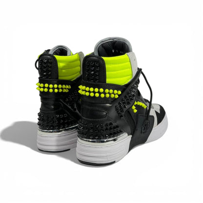 👟 Philipp Plein Neon High-Top Sneakers – Bold Luxury Energy 💚⚡