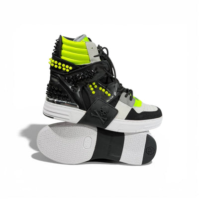 👟 Philipp Plein Neon High-Top Sneakers – Bold Luxury Energy 💚⚡