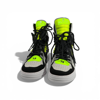 👟 Philipp Plein Neon High-Top Sneakers – Bold Luxury Energy 💚⚡