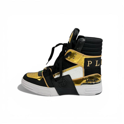 👟 Philipp Plein Black & Gold High-Top Sneakers 👑🔥