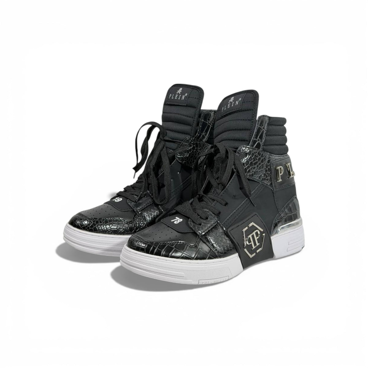 👟 Philipp Plein All-Black High-Top Sneakers – Iconic Luxury 🖤🔥