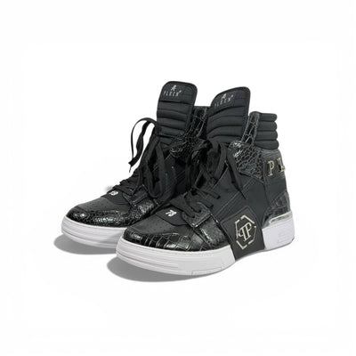 👟 Philipp Plein All-Black High-Top Sneakers – Iconic Luxury 🖤🔥