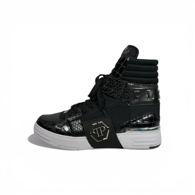 👟 Philipp Plein All-Black High-Top Sneakers – Iconic Luxury 🖤🔥