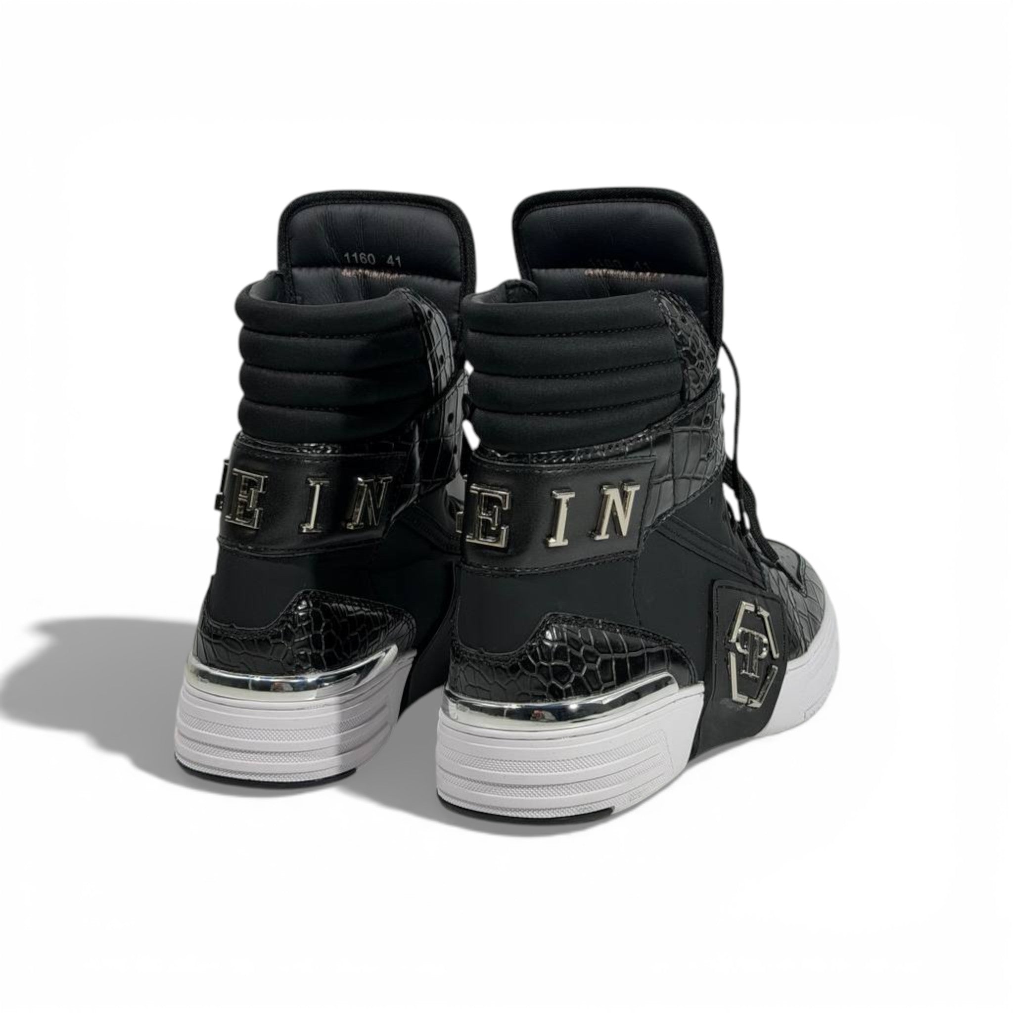 👟 Philipp Plein All-Black High-Top Sneakers – Iconic Luxury 🖤🔥
