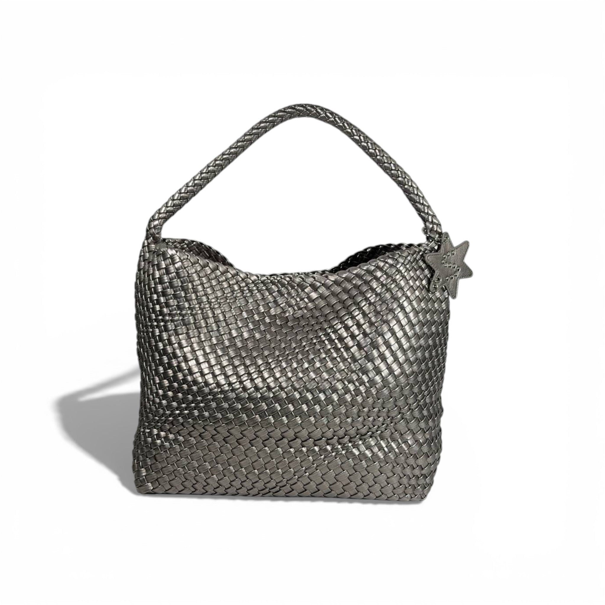 👜 Bottega-Inspired Metallic Woven Hobo Bag – Timeless Luxury ✨