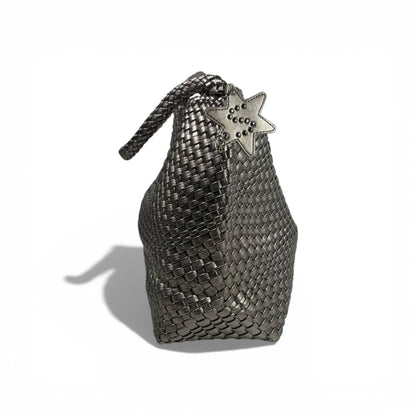 👜 Bottega-Inspired Metallic Woven Hobo Bag – Timeless Luxury ✨