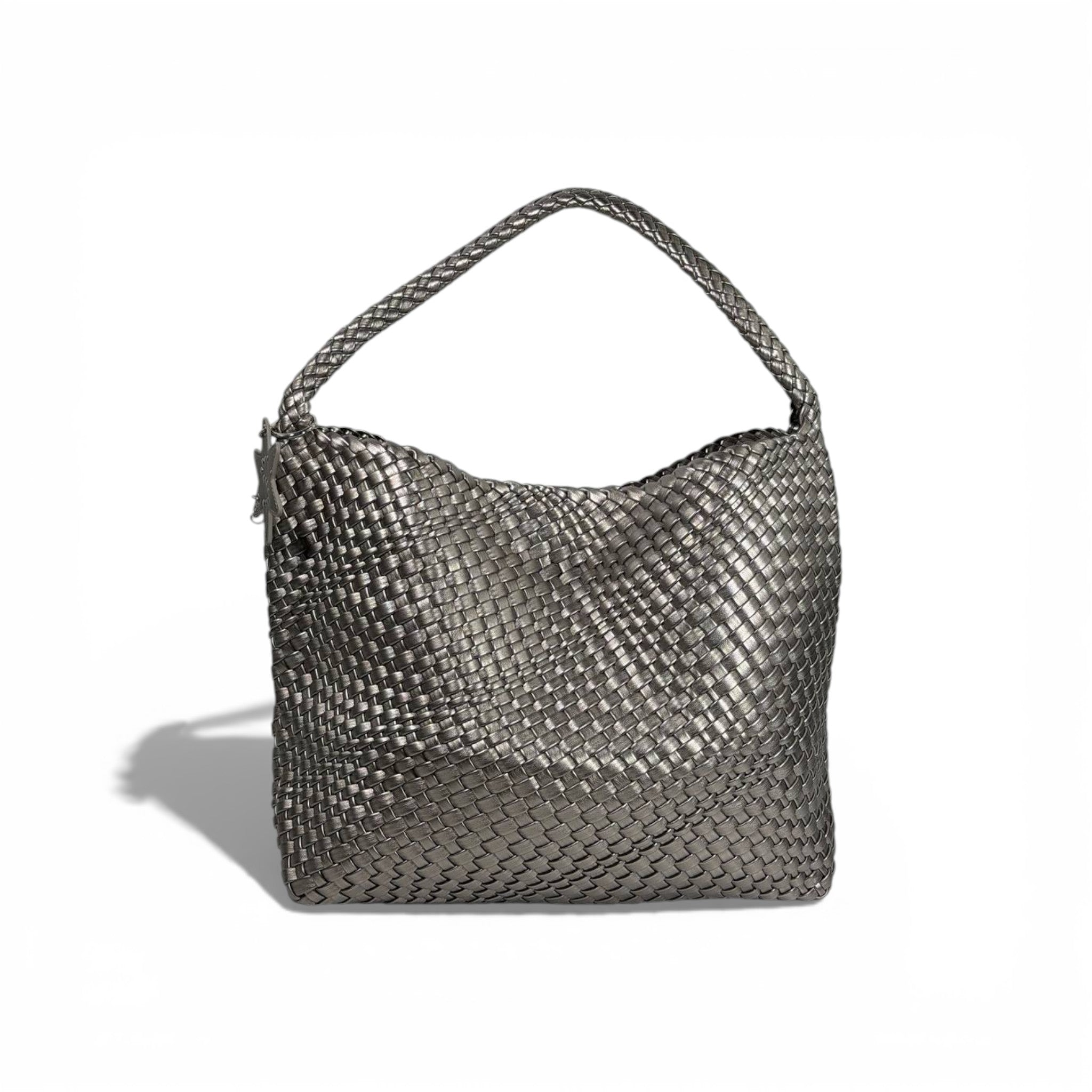 👜 Bottega-Inspired Metallic Woven Hobo Bag – Timeless Luxury ✨