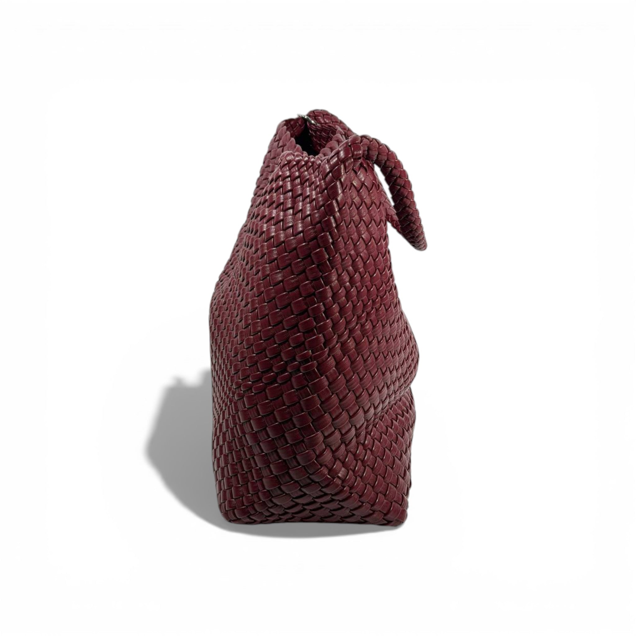 👜 Bottega-Inspired Burgundy Woven Hobo Bag – Elegant Everyday Luxury 🍷