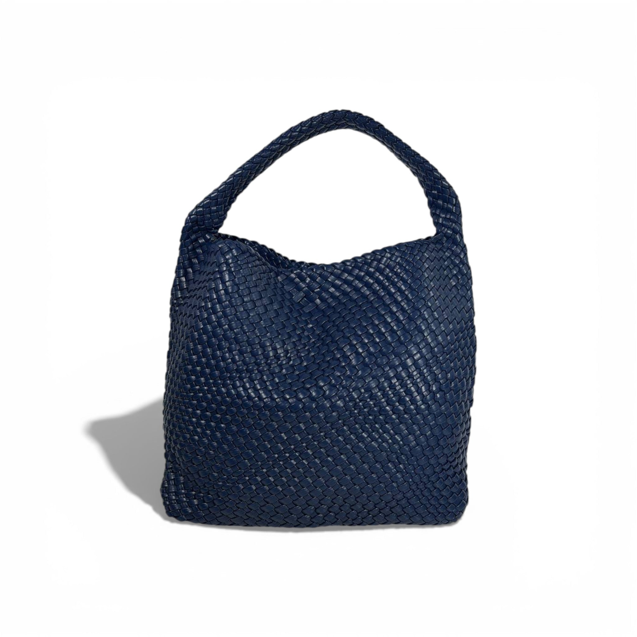 💙 Bottega-Inspired Blue Woven Hobo Bag with Matching Pouch – Timeless Elegance ✨