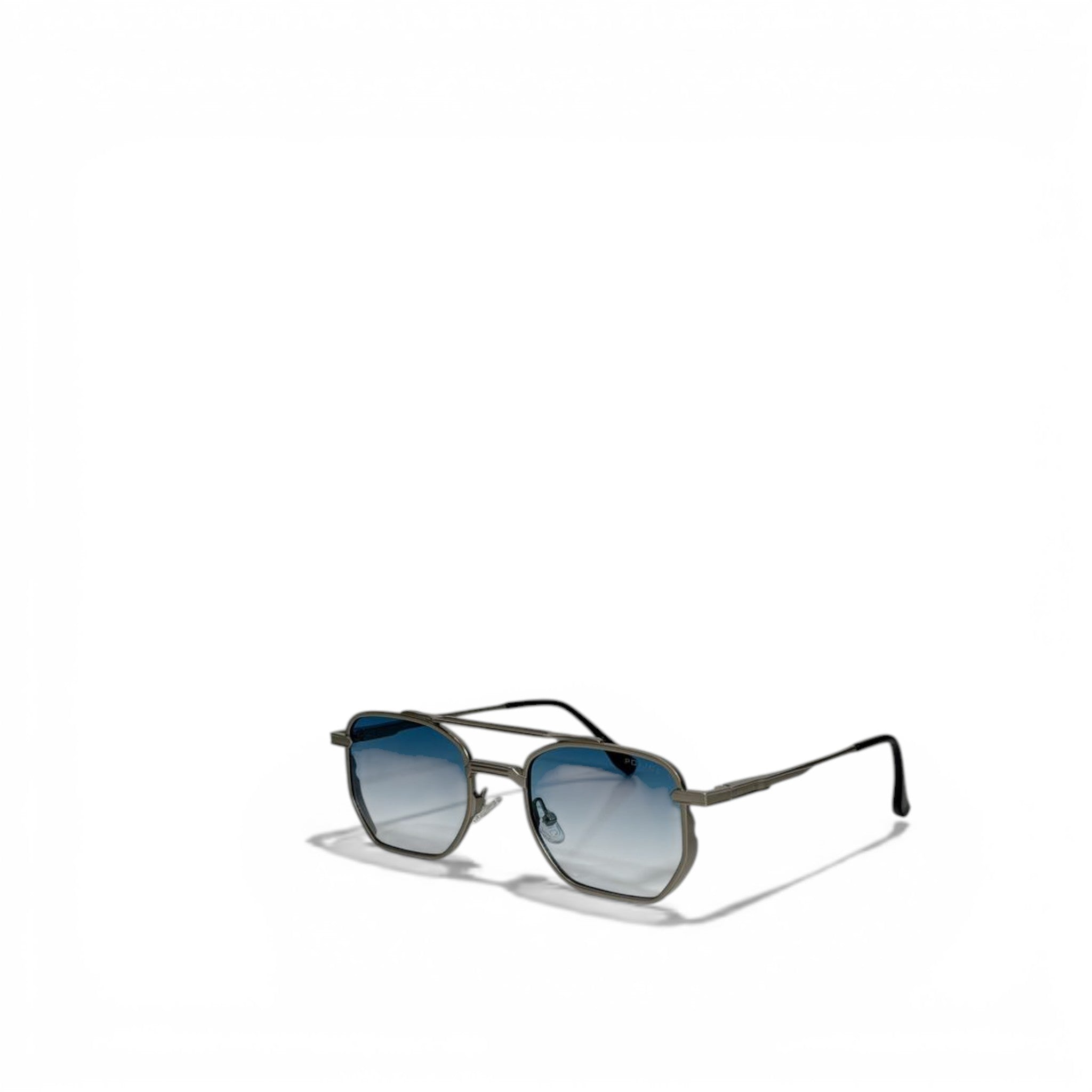 🕶️ Police Square Metal Sunglasses – Gradient Lens Style ✨
