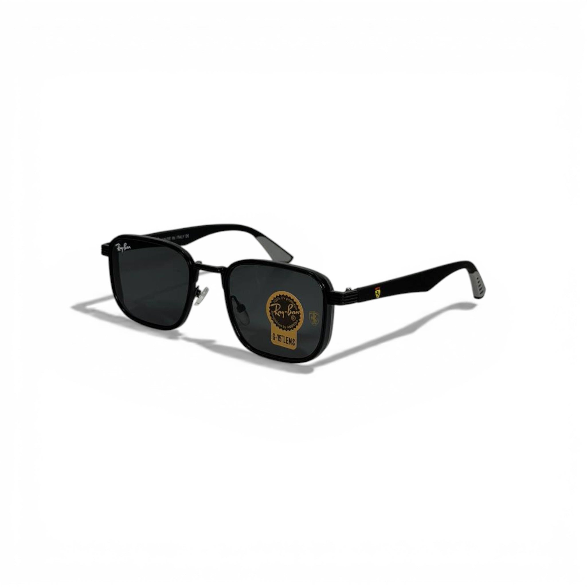 🕶️ Ray-Ban Ferrari Square Sunglasses – Black G-15 🏁🖤