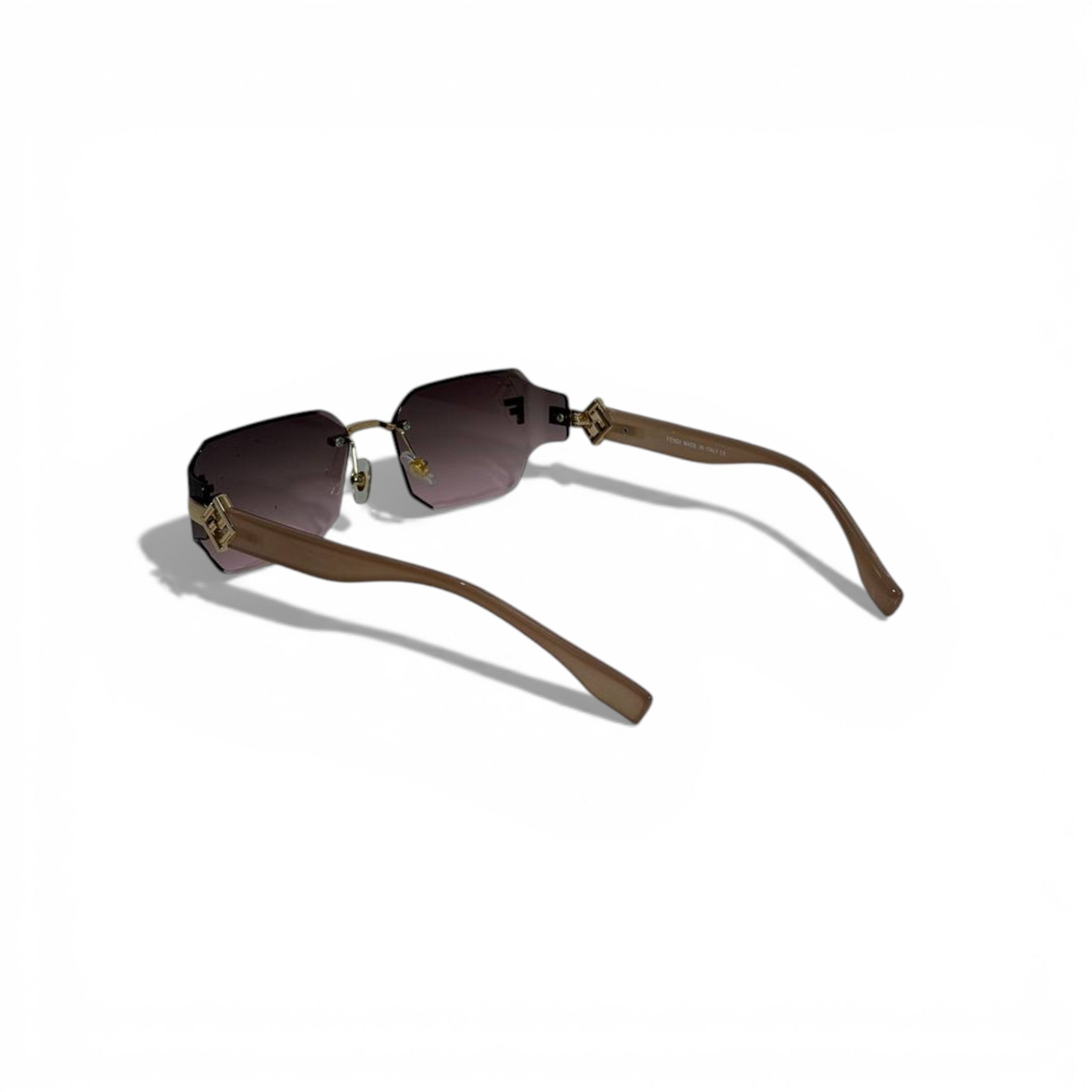 🕶️🤎 Fendi Rimless Square Sunglasses with Gold Logo Detail 🤎🕶️