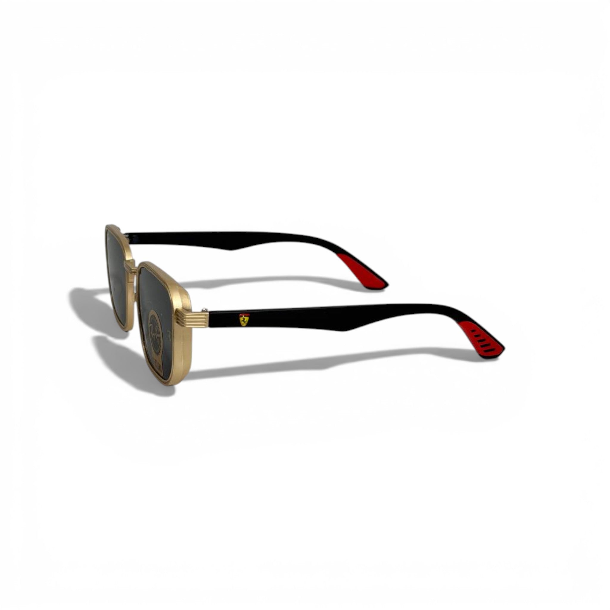 🕶️🏎️ Ray-Ban x Ferrari Gold Square Sunglasses with Black Lenses 🏎️🕶️