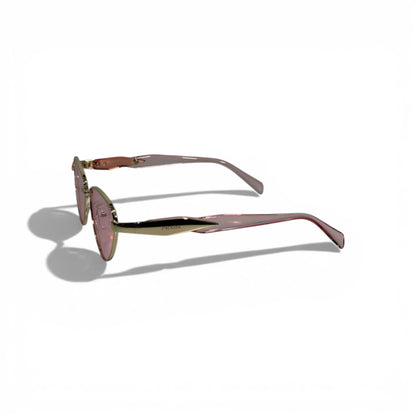 🕶️💗 Prada Pink Oval Sunglasses with Gold Frame 💗🕶️