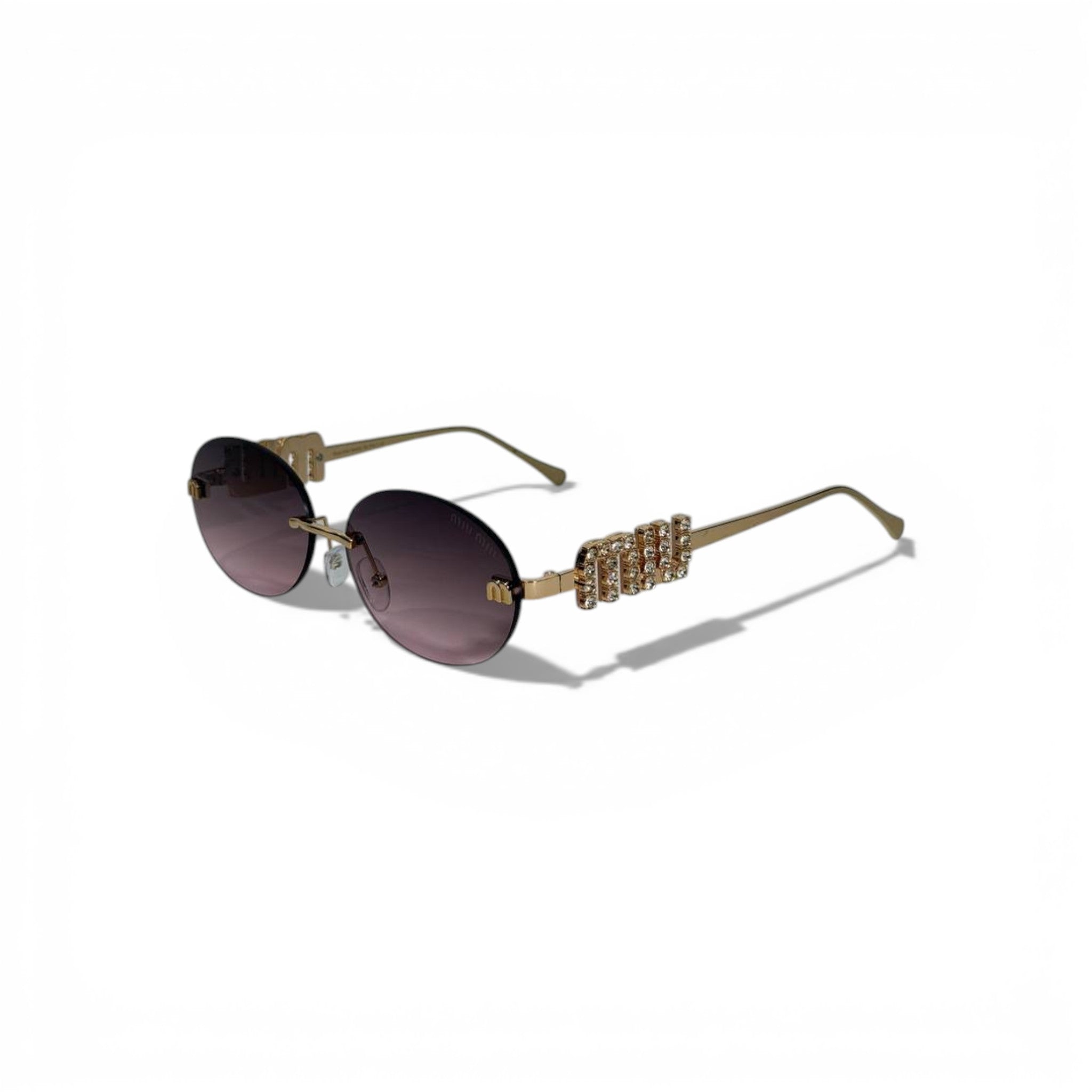 🕶️✨ Miu Miu Round Sunglasses with Crystal Temple Detail ✨🕶️
