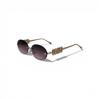 🕶️✨ Miu Miu Round Sunglasses with Crystal Temple Detail ✨🕶️