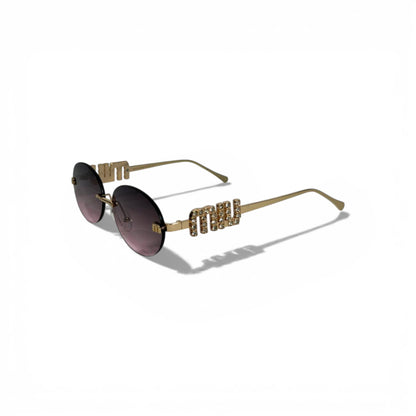 🕶️✨ Miu Miu Round Sunglasses with Crystal Temple Detail ✨🕶️
